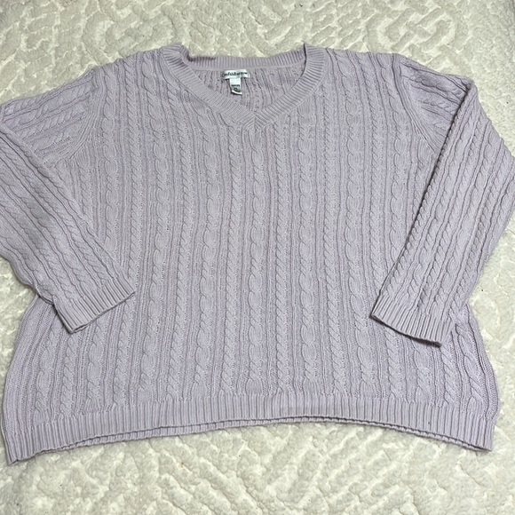 croft & barrow Sweaters - Women’s Light Purple Croft & Barrow Cable Knit Sweater